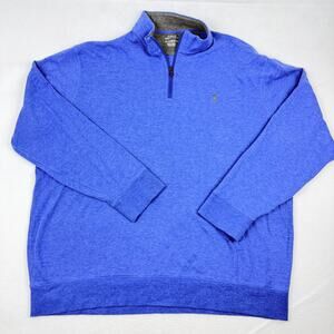 Polo Ralph Lauren Men’s Big & Tall XXL Quarter Zip Pullover Light Blue